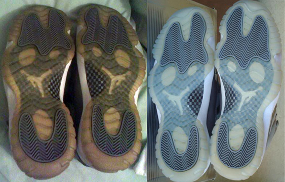 how to clean yellowing on jordan 11